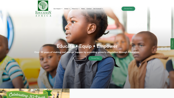 Screenshot of the Friends Of Education Africa website
