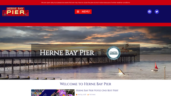 Screenshot of the Herne Bay Pier Trust website