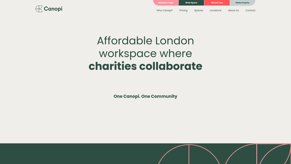 Screenshot of the Canopi Foundation 1 website