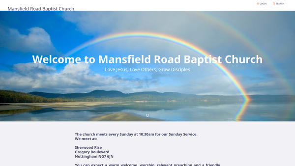 Screenshot of the Mansfield Road Baptist Church, Nottingham website