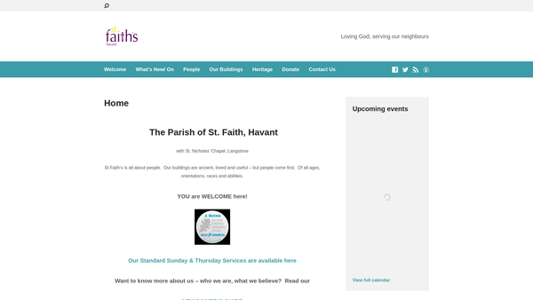 Screenshot of the The Parochial Church Council Of The Ecclesiastical Parish Of St Faith, Havant website