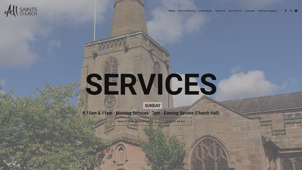 Screenshot of the The Parochial Church Council Of The Ecclesiastical Parish Of All Saints, Childwall website