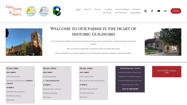 Screenshot of the The Parochial Church Council Of The Ecclesiastical Parish Of Holy Trinity With Saint Mary website