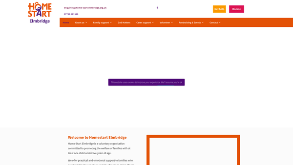 Screenshot of the Home-Start Elmbridge website