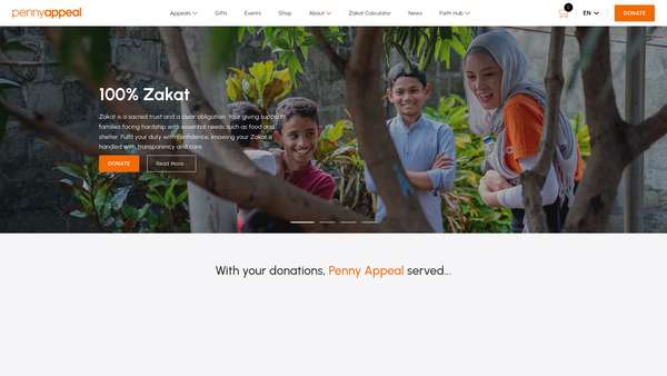 Screenshot of the Penny Appeal website