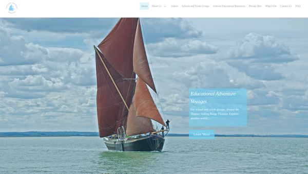 Screenshot of the East Coast Sail Trust website