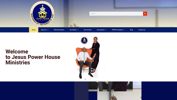 Screenshot of the Jesus Power House Ministries Ltd website