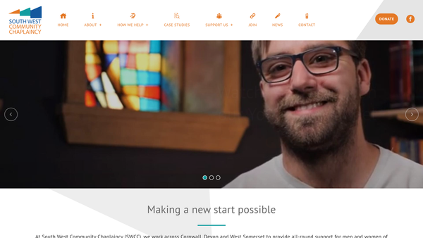 Screenshot of the South West Community Chaplaincy Limited website
