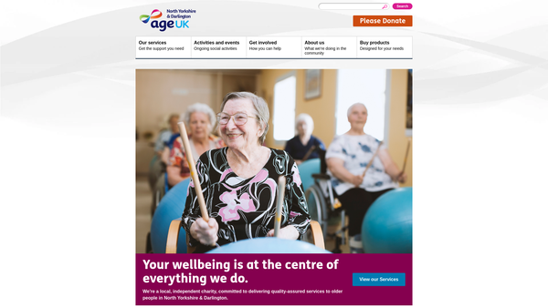 Screenshot of the Age UK North Yorkshire And Darlington website