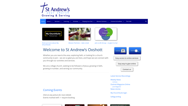 Screenshot of the The Parochial Church Council Of The Ecclesiastical Parish Of Oxshott website