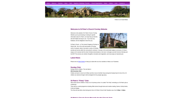 Screenshot of the The Parochial Church Council Of The Ecclesiastical Parish Of St. Peter, Formby website