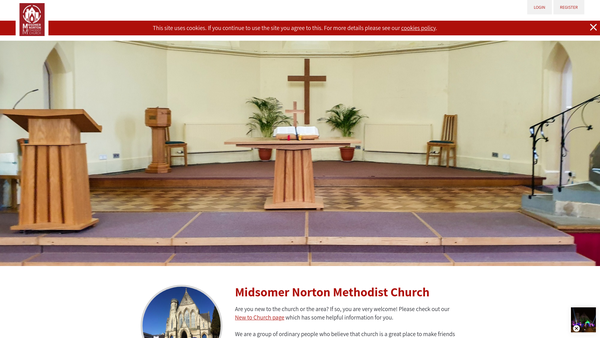 Screenshot of the Midsomer Norton Methodist Church website