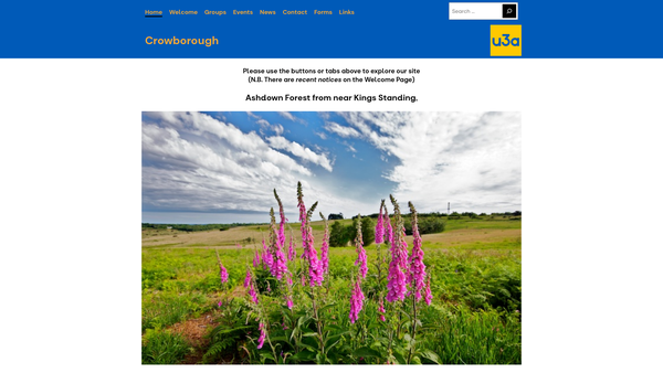 Screenshot of the Crowborough University Of The Third Age website