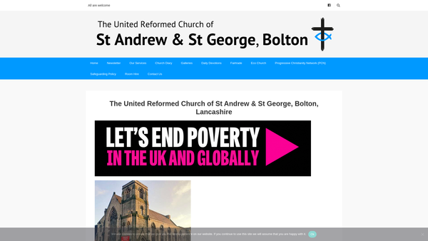 Screenshot of the St Andrew & St George United Reformed Church Charity website