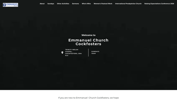 Screenshot of the Emmanuel Evangelical Church North London Limited website