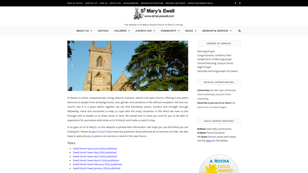 Screenshot of the The Parochial Church Council Of The Ecclesiastical Parish Of Ewell website