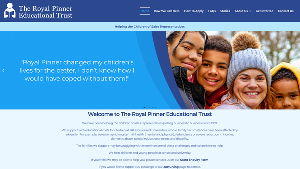 Screenshot of the The Royal Pinner School Foundation website