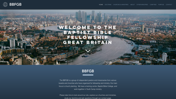 Screenshot of the Baptist Bible Fellowship GB website