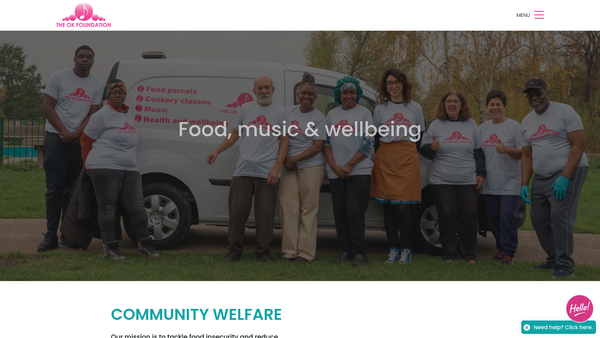 Screenshot of the The Ok Foundation website