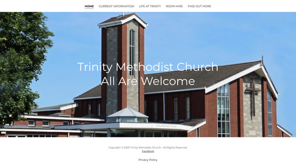 Screenshot of the Kidderminster Trinity Methodist Church website
