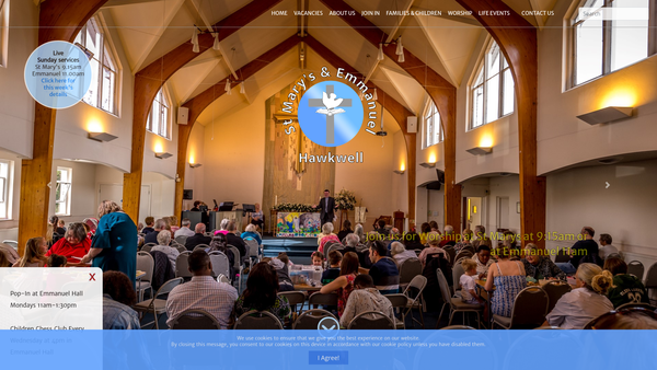Screenshot of the The Parochial Church Council Of The Ecclesiatical Parish Of Hawkwell website