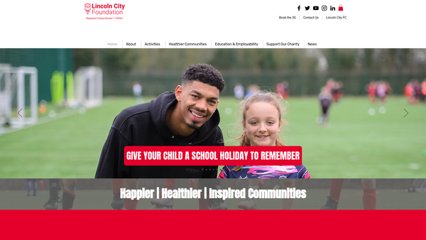 Screenshot of the Lincoln City Foundation website