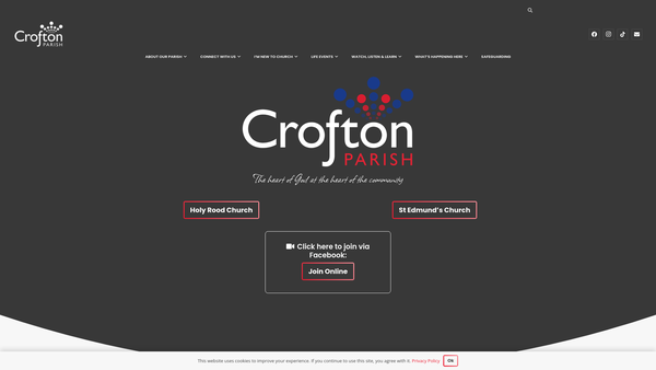 Screenshot of the The Parochial Church Council Of The Ecclesiastical Parish Of Crofton, Stubbington website