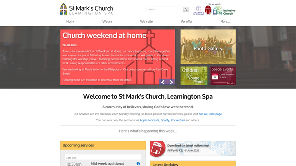 Screenshot of the The Parochial Church Council Of The Ecclesiastical Parish Of St Mark, New Milverton website