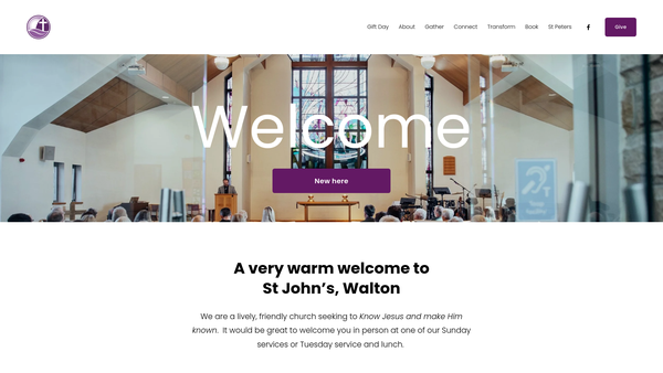 Screenshot of the The Parochial Church Council Of The Ecclesiastical Parish Of St. John's, Walton website