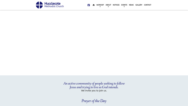Screenshot of the Hucclecote Methodist Church website