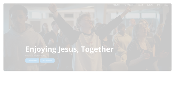 Screenshot of the All Nations Church Bedford website