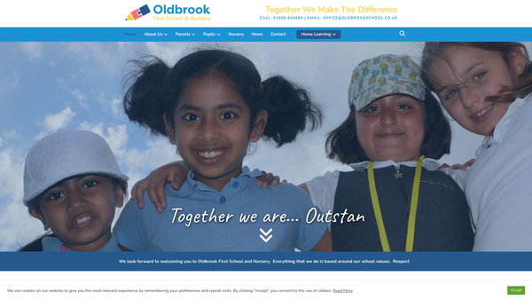 Screenshot of the Oldbrook First School Fund website