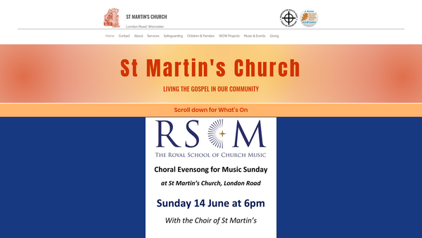 Screenshot of the The Parochial Church Council Of The Ecclesiastical Parish Of St Martin With St Peter, Worcester website