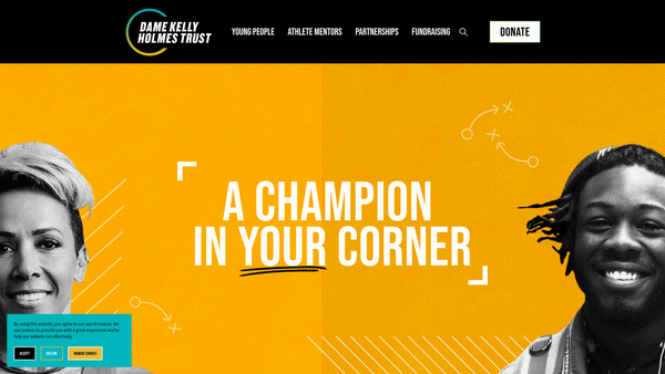 Screenshot of the Dame Kelly Holmes Trust website