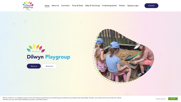 Screenshot of the Dilwyn Playgroup website