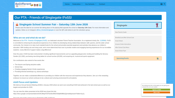 Screenshot of the Friends Of Singlegate School website
