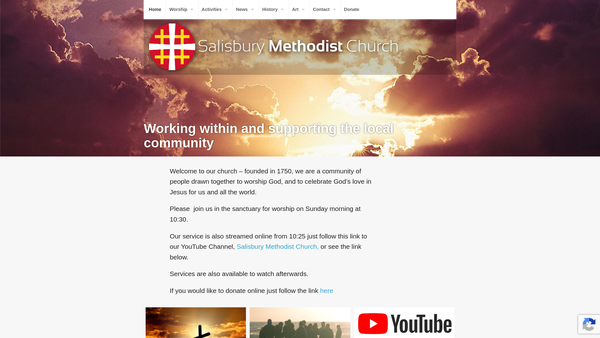 Screenshot of the Salisbury Methodist Church website