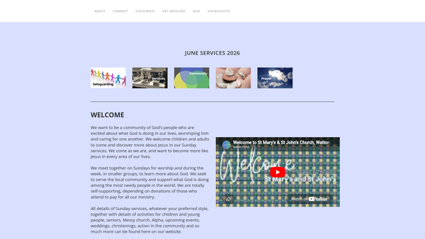 Screenshot of the The Parochial Church Council Of The Ecclesiastical Parish Of Walton-On-Thames website