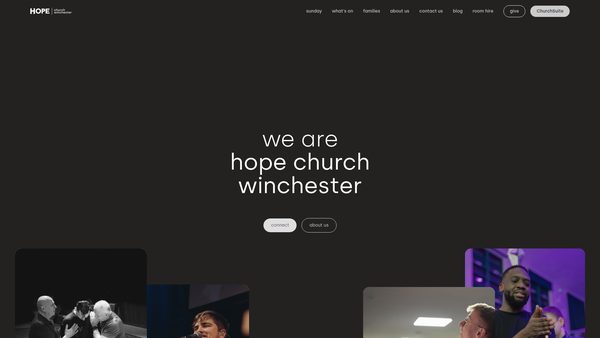 Screenshot of the Hope Church Winchester website