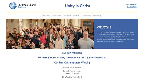 Screenshot of the The Parochial Church Council Of The Ecclesiastical Parish Of Rowledge website
