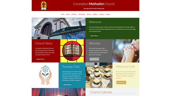 Screenshot of the Carshalton Methodist Church website