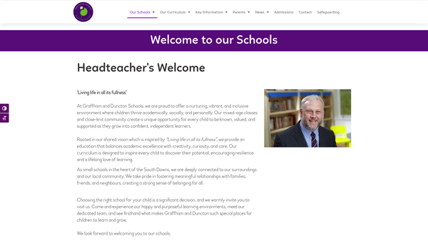 Screenshot of the Duncton And Graffham Schools Parent Teacher Association website