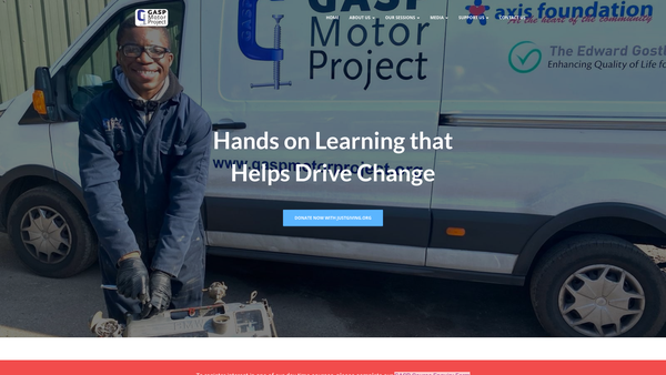 Screenshot of the Gasp Motor Project website