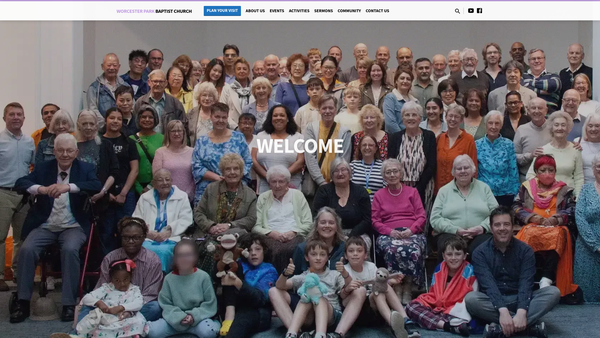 Screenshot of the Worcester Park Baptist Church website