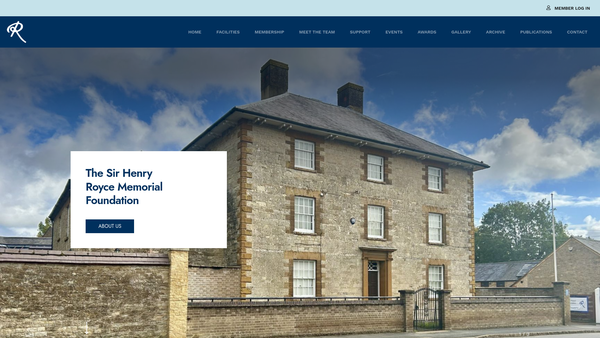 Screenshot of the The Sir Henry Royce Memorial Foundation website