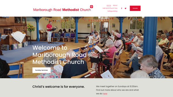 Screenshot of the Marlborough Road Methodist Church website