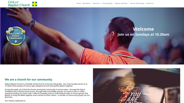 Screenshot of the Didcot Baptist Church website