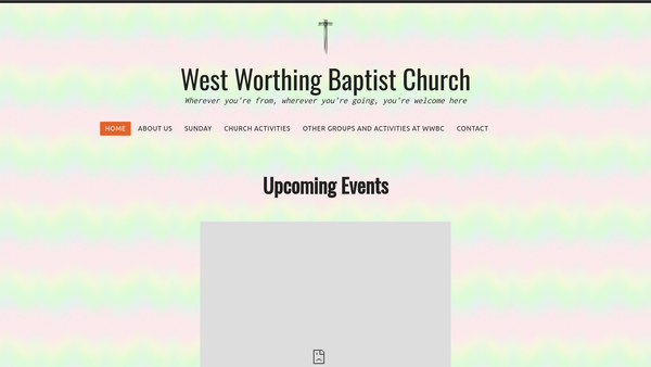 Screenshot of the West Worthing Baptist Church website