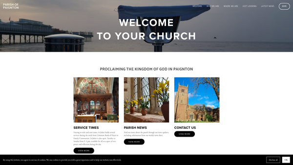 Screenshot of the The Parochial Church Council Of The Ecclesiastical Parish Of Paignton website
