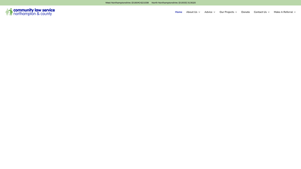 Screenshot of the Community Law Service(northampton And County) website